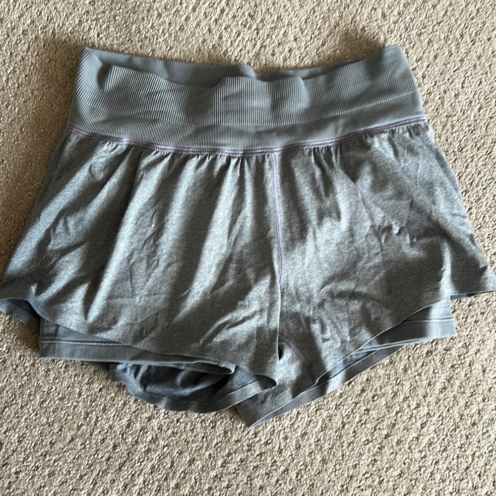 Lululemon size 8 grey women's athletic shorts with built in spandex- never worn